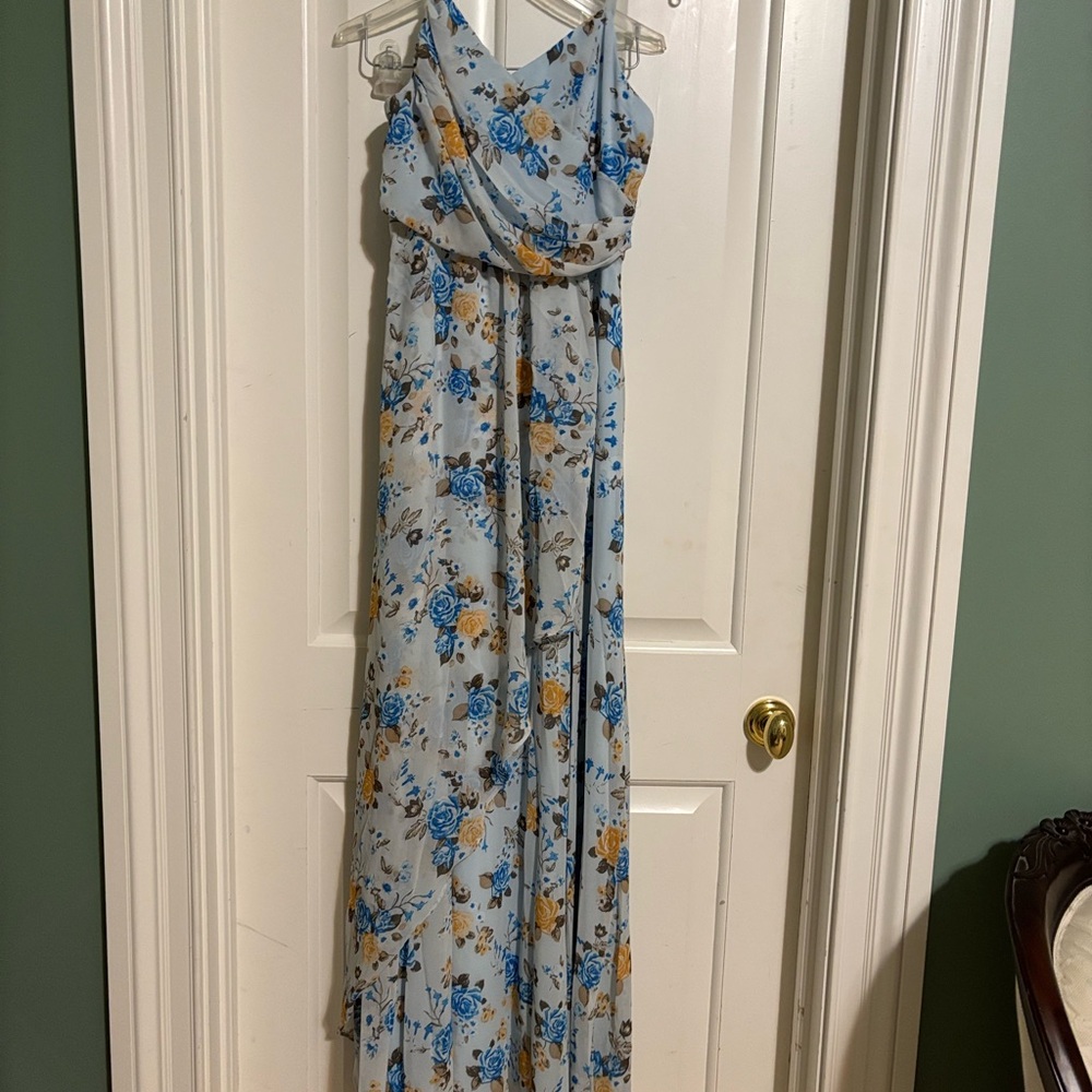 Blue Floral Maxi Dress Small  New Flowy Dress